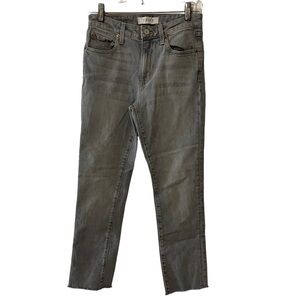 TRAVE Irena Slim Jeans High Rise with Frayed Hem 26 Gray Straight